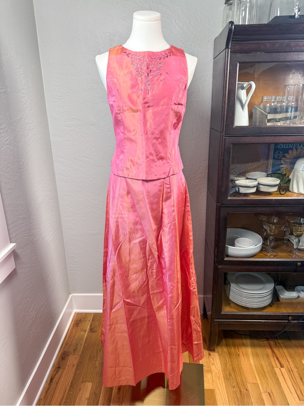 Scott McClintock Millennium 2000 Y2K Pink Beaded Formal Dress Set Size 4